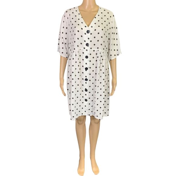 ASOS Womens Shirt Dress Maternity Nursing Polka Dot Button Down Relaxed Fit Sz 8 - Picture 3 of 11